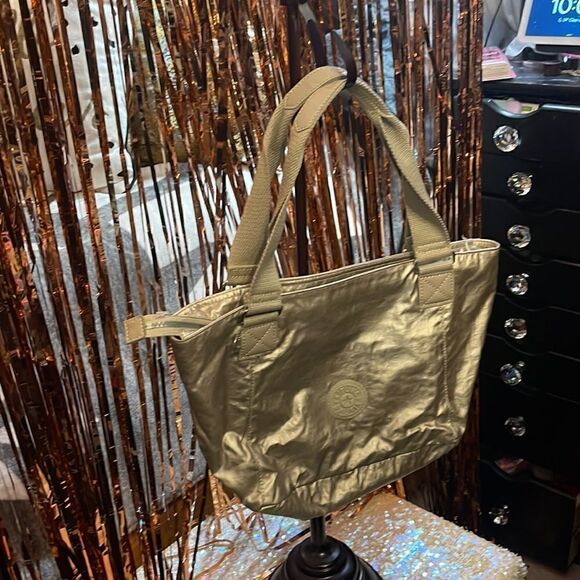 Kipling sugar metallic shopper tote handbag/small medium - Picture 3 of 9